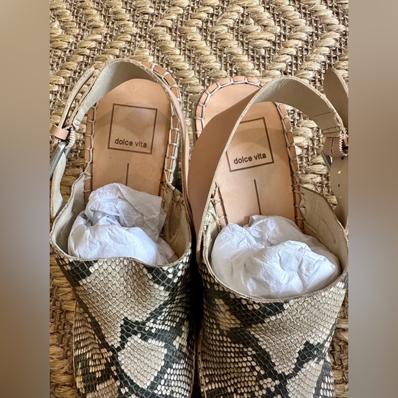 New Dolce Vita Snakeskin Wedges Platform Sandals Leather Espadrille Nordstrom - Picture 4 of 6